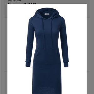 Navy Lightweight hooded dress